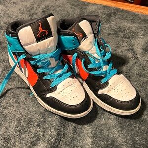 Jordan Kids Sneakers - Black, Orange, and Blue
